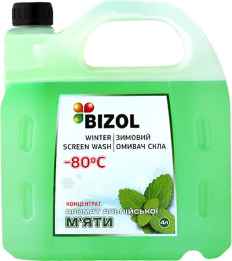 Концентрат омивача Bizol зимовий альпійська м'ята (4 л)