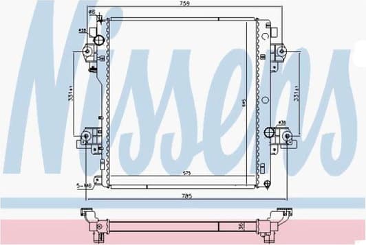 646917 Nissens Радиатор охлаждения двигателя для Toyota Land Cruiser Prado (120, 150)