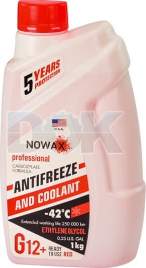 Nowax G12+ красный -42 °C готовый антифриз
