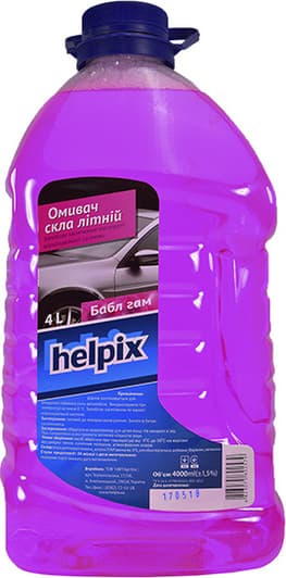 Омивач скла Helpix літній 0 °С bubble gum (4 л)