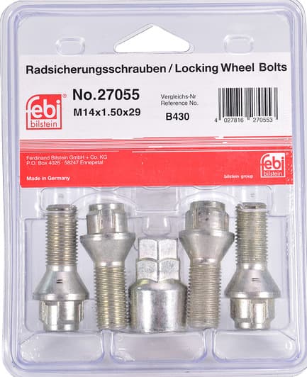 Комплект болтов-секреток с ключом Febi 27055