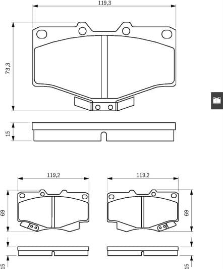 0 986 424 268 Bosch Гальмівні колодки