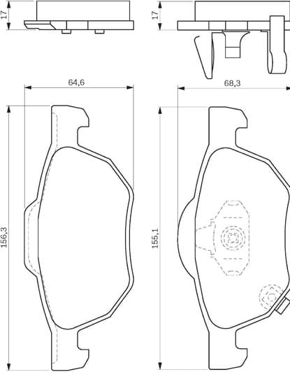 0 986 494 135 Bosch Гальмівні колодки для Honda Accord