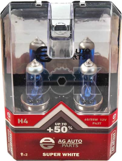 Автолампа AG-Autoparts Super White H4 P43t 60 W світло-блакитна ag40103s
