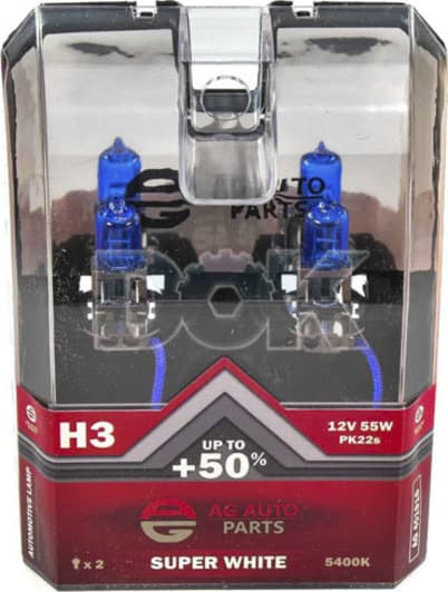 Автолампа AG-Autoparts Super White H3 PK22s 55 W темно-голубая ag40191s