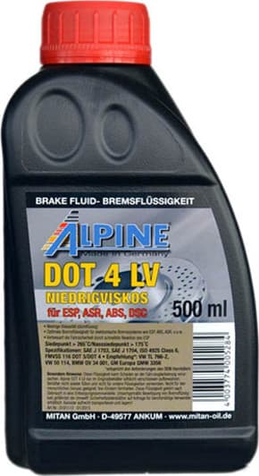 Тормозная жидкость Alpine LV DOT 4 ASR пластик