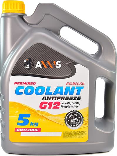 Axxis Coolant G12 желтый -32 °C, 5 л (AX2008) готовый антифриз