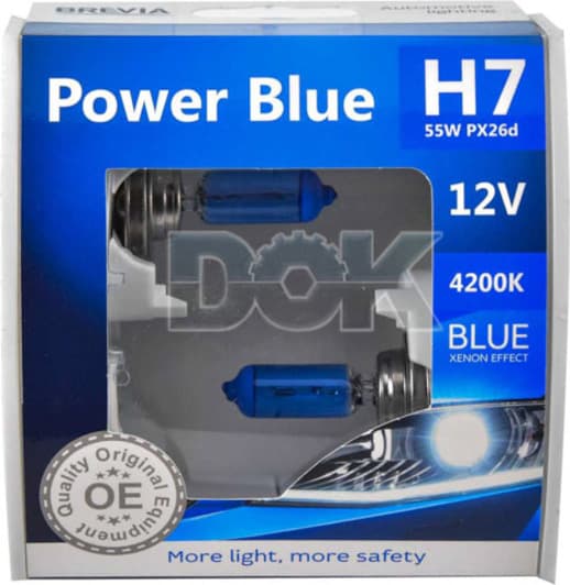 Автолампа Brevia Power Blue H7 PX26d 55 W темно-блакитна 12070PBS