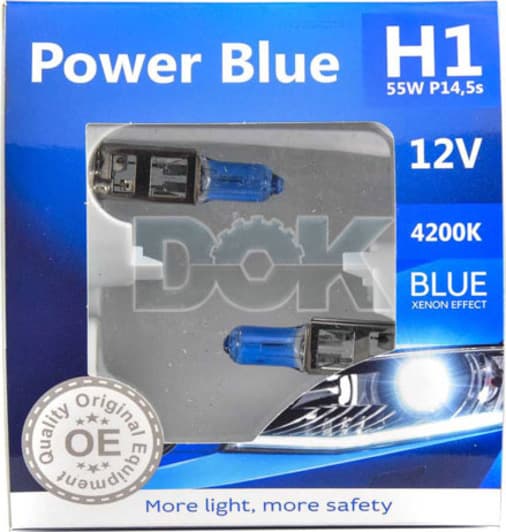 Автолампа Brevia Power Blue H1 P14,5s 55 W темно-блакитна 12010PBS