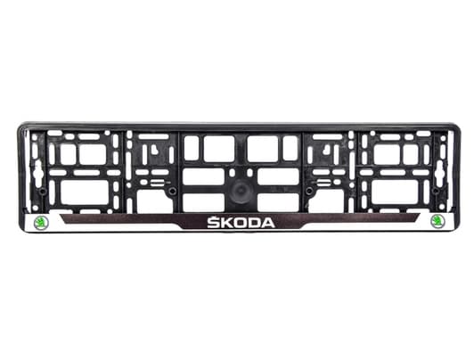 Рамка номерного знака Carlife NH221 колір чорний на Skoda