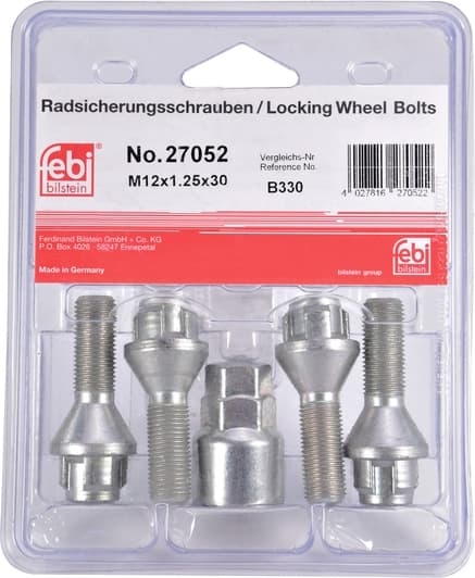 Комплект болтів-секреток із ключем Febi 27052