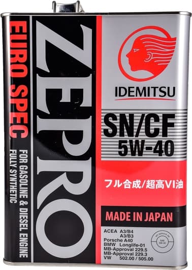 Idemitsu Zepro Euro spec 5W-40 (4 л) моторное масло
