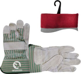 Рукавички робочі Intertool замшеві з бавовняними вставками зелені