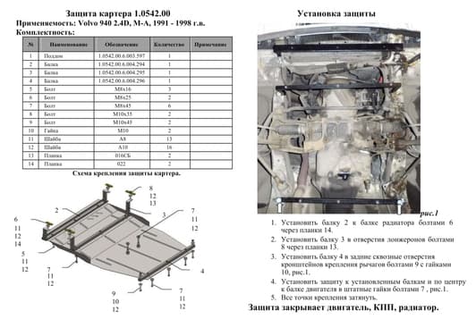 Захист двигуна Kolchuga 0542