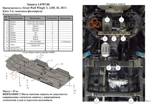 Захист двигуна Kolchuga 0787.00