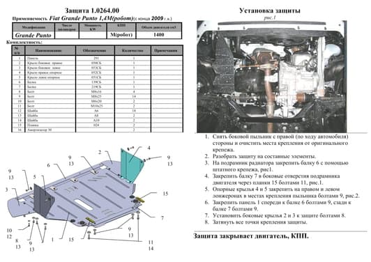 Защита двигателя Kolchuga 0264.00