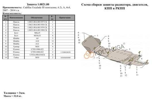 Захист двигуна Kolchuga 0821