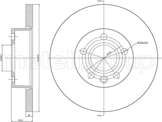 23-0484 Metelli Гальмівний диск для Volkswagen Transporter