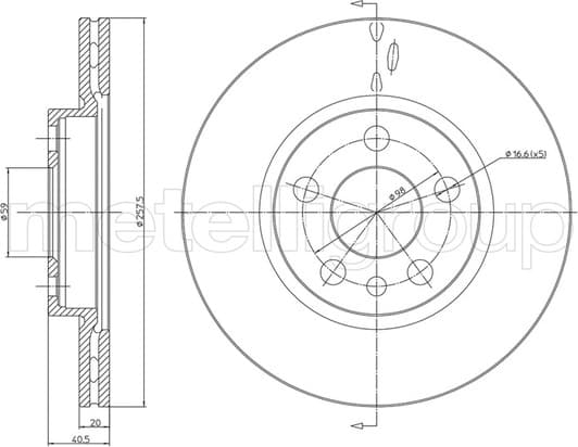 23-0402 Metelli Тормозной диск