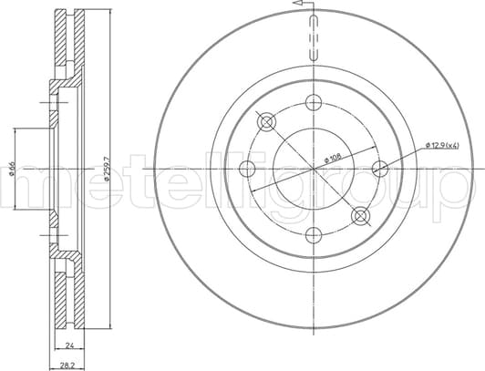 23-0455 Metelli Тормозной диск