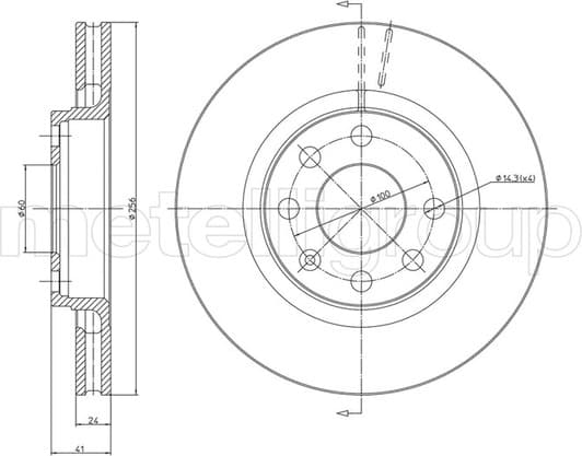 23-0166 Metelli Гальмівний диск