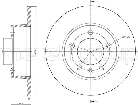 23-0690 Metelli Гальмівний диск