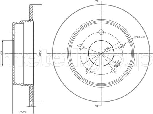 23-0315C Metelli Гальмівний диск для Mercedes C-Class