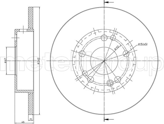 23-0103 Metelli Тормозной диск для Mercedes 190
