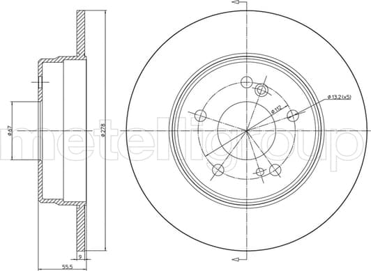 23-0277C Metelli Тормозной диск
