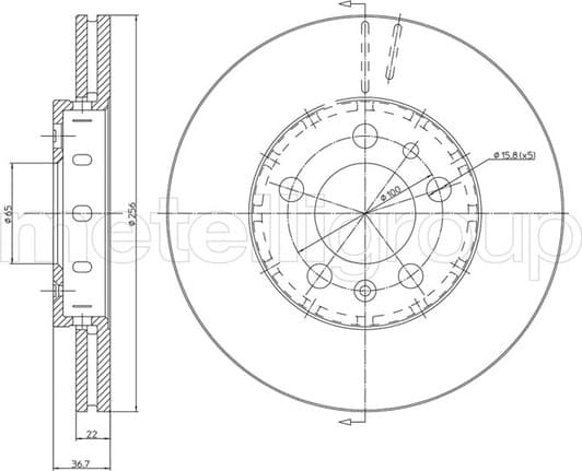 23-0390C Metelli Тормозной диск