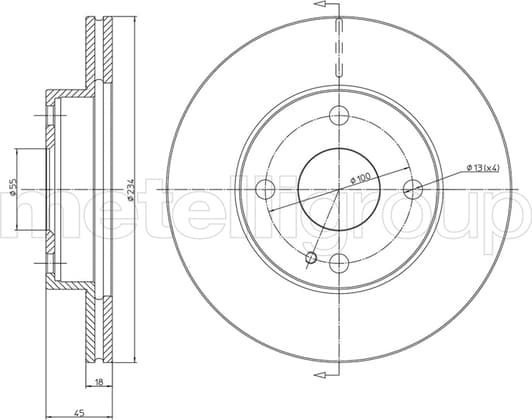 23-0276 Metelli Тормозной диск