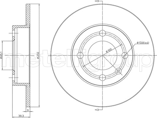 23-0528 Metelli Тормозной диск