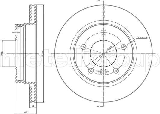 23-0450C Metelli Тормозной диск для BMW 3 Series