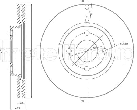 23-0407C Metelli Тормозной диск