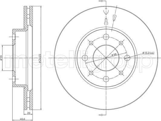 23-0496 Metelli Тормозной диск