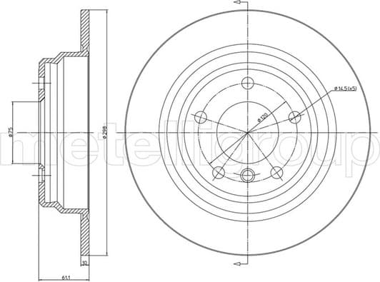 23-0397C Metelli Гальмівний диск для BMW 5 Series
