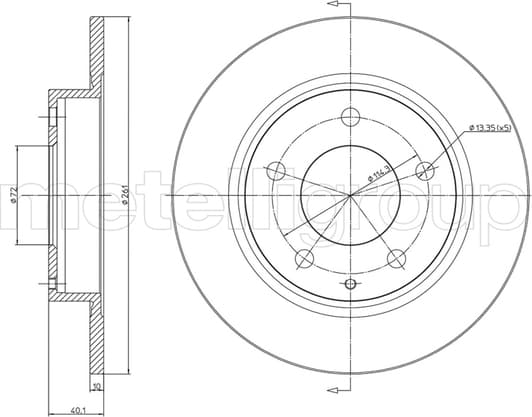 23-0786 Metelli Гальмівний диск