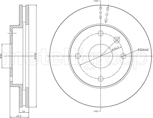 23-0719 Metelli Тормозной диск