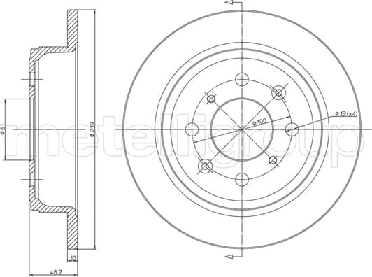 23-0267 Metelli Тормозной диск