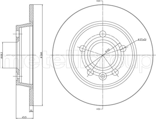 23-0404 Metelli Тормозной диск