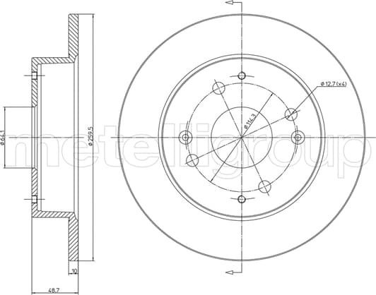 23-0361 Metelli Тормозной диск