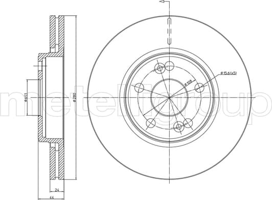 23-0651 Metelli Тормозной диск
