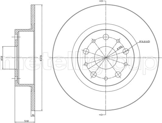 23-0410C Metelli Тормозной диск
