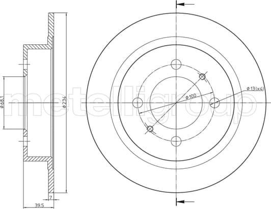 23-0661 Metelli Тормозной диск