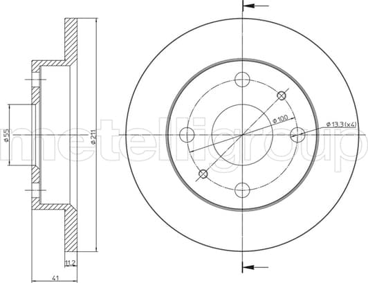 23-0791 Metelli Тормозной диск