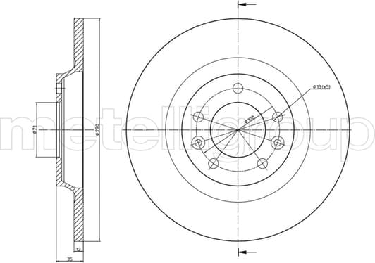 23-0795C Metelli Тормозной диск
