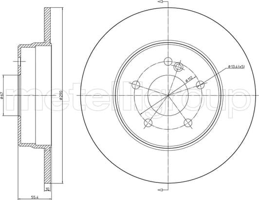 23-0485C Metelli Тормозной диск