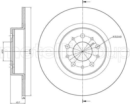 23-0698C Metelli Гальмівний диск