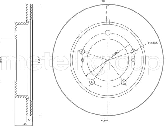 23-0501 Metelli Тормозной диск