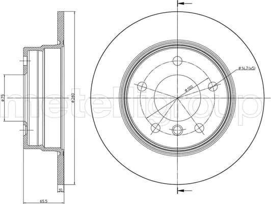 23-0817C Metelli Гальмівний диск для BMW 1 Series